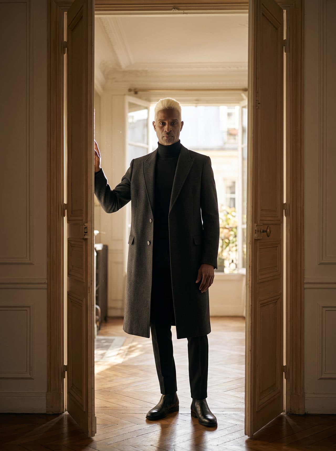 MOSE.ART editorial, figure standing in a French doorway